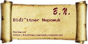 Blüttner Nepomuk névjegykártya